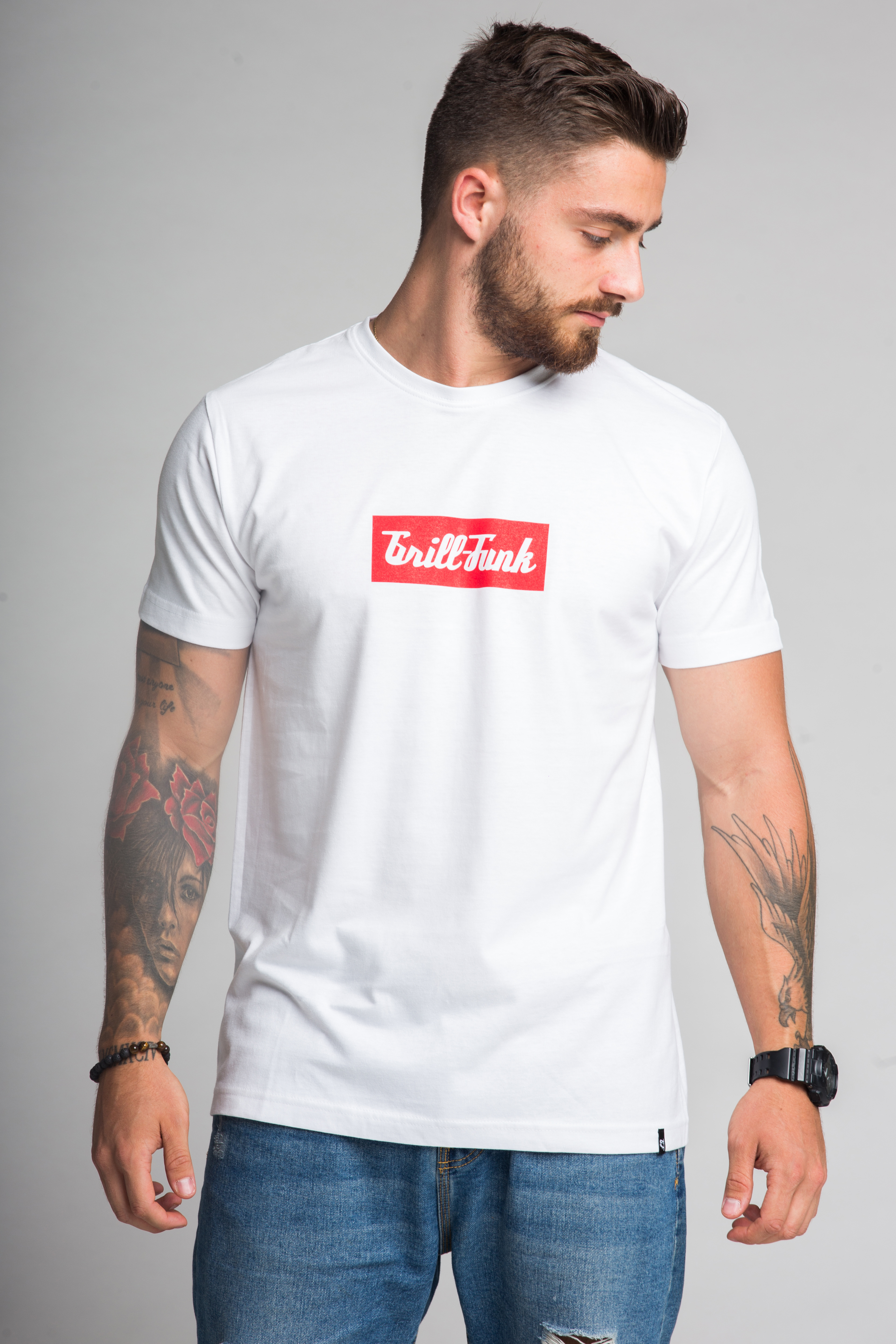 Koszulka męska Grill-Funk Classic Rectangle - biała
