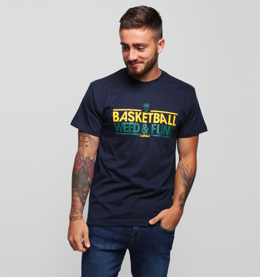 T-shirt męski Grill-Funk Basketball Weed & Funk - granatowy