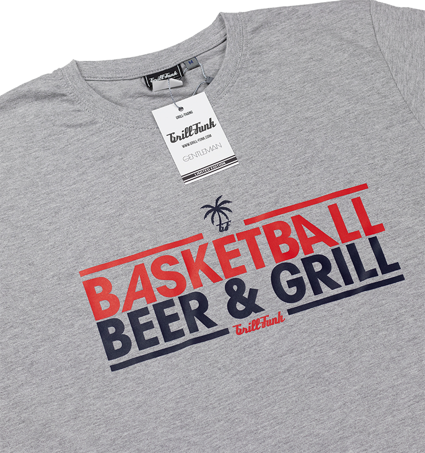 Koszulka męska Grill-Funk Basketball Beer & Grill - szara