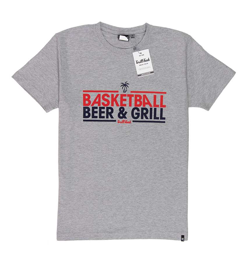 Koszulka męska Grill-Funk Basketball Beer & Grill - szara