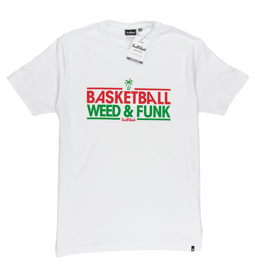 Koszulka męska Grill-Funk Basketball Weed & Funk - biała