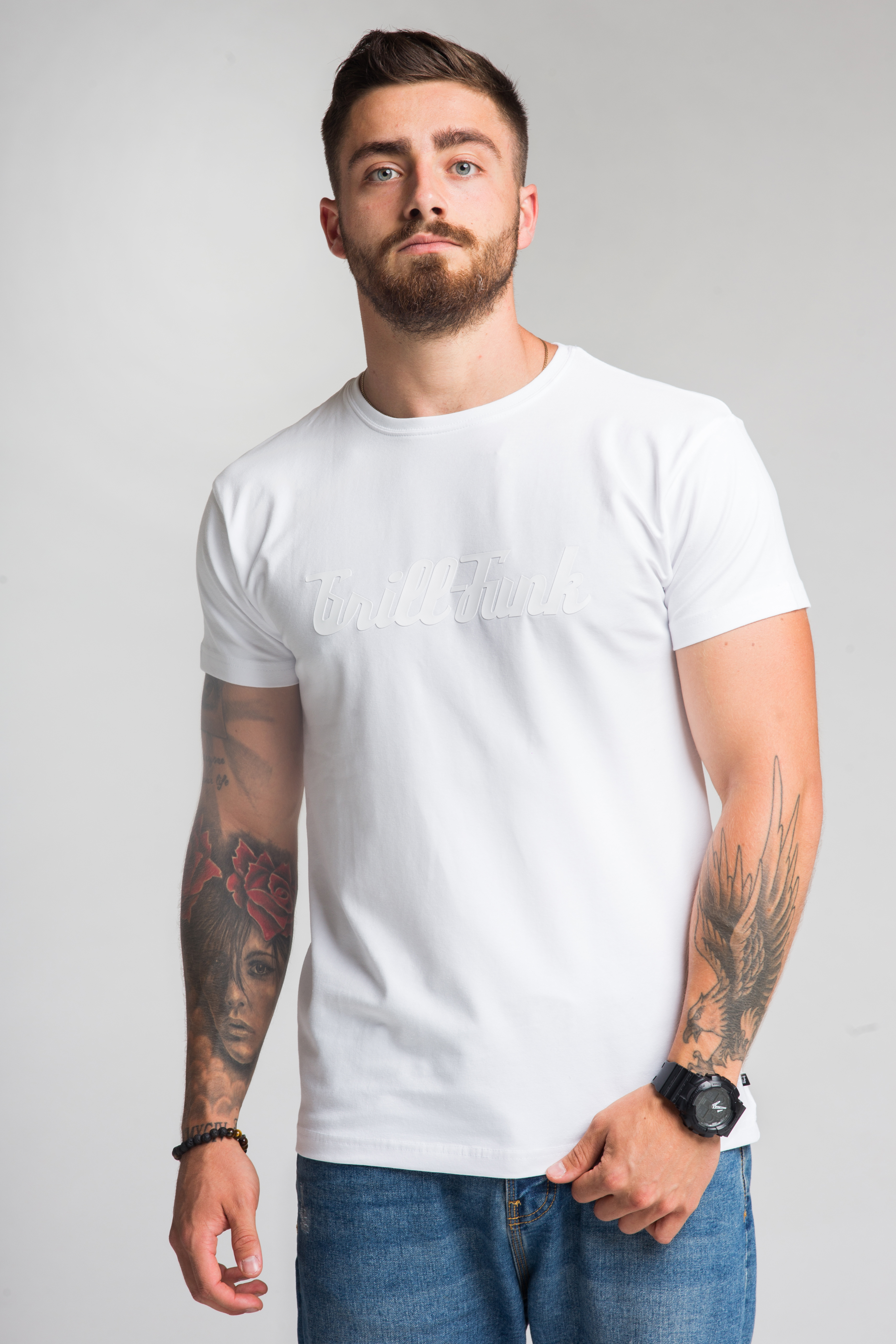 T-shirt męski Grill-Funk Classic - biały